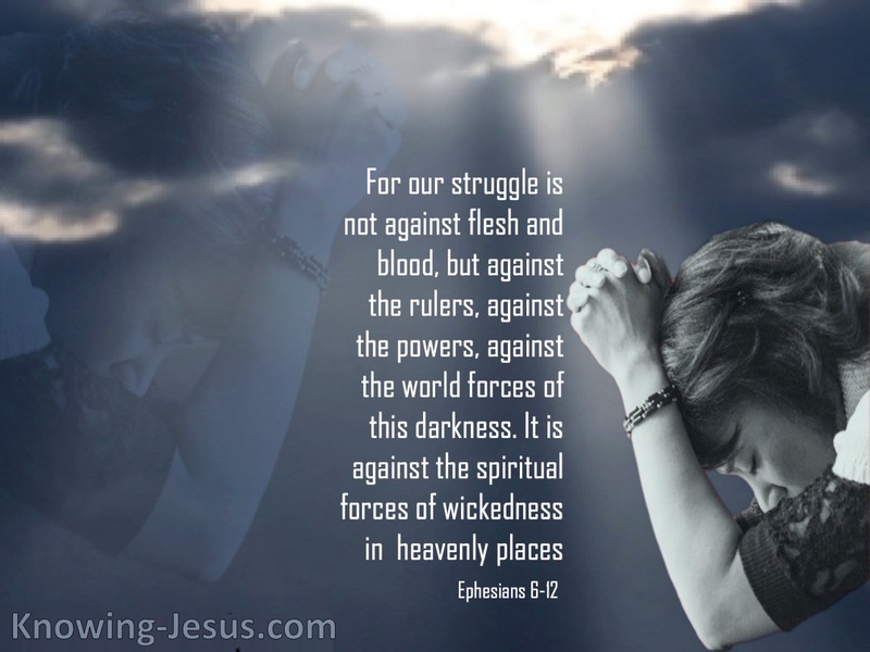 Ephesians 6:12 We Wrestle Not Against Flesh And Blood (gray)